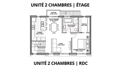 Plan maisons 2chambres - Maison de ville neuve a vendre a Mirabel - Villas cité Mirabel