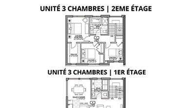 Plan maisons 3chambres - Maisons de ville neuves a vendre a Mirabel - Villas cite Mirabel